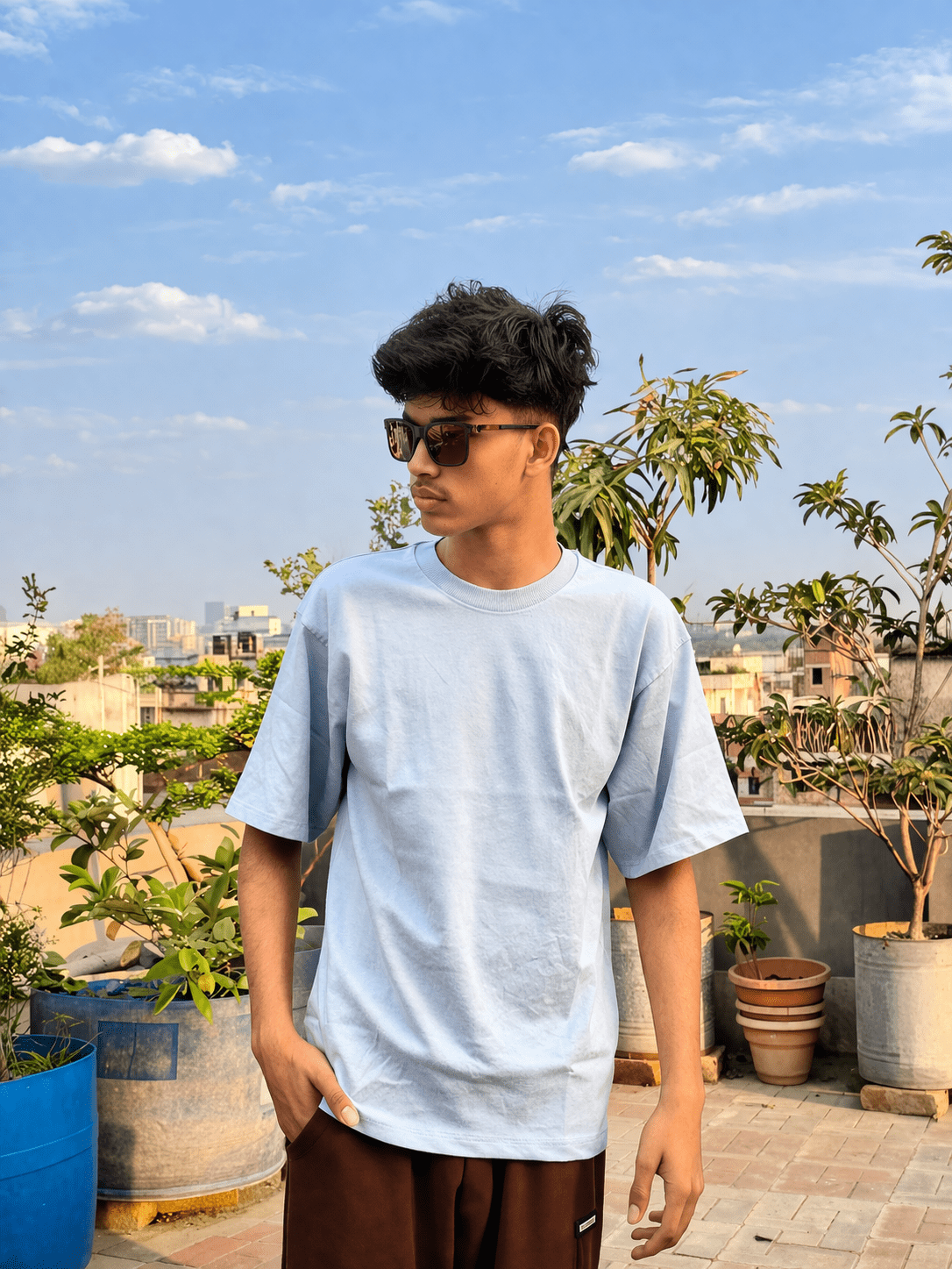 ChatGPT Image Apr 7, 2026, 02_45_25 PM Premium Sky Blue Dropshoulder T-shirt - Image 1