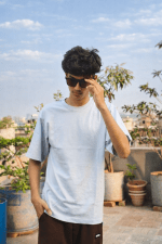 Premium Sky Blue Dropshoulder T-shirt - Image 4