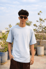 Premium Sky Blue Dropshoulder T-shirt - Image 3