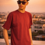 Premium Solid Meron Color Dropshoulder T-Shirt