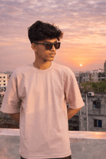 Premium Beige Color Drop Shoulder T-shirt - Image 2